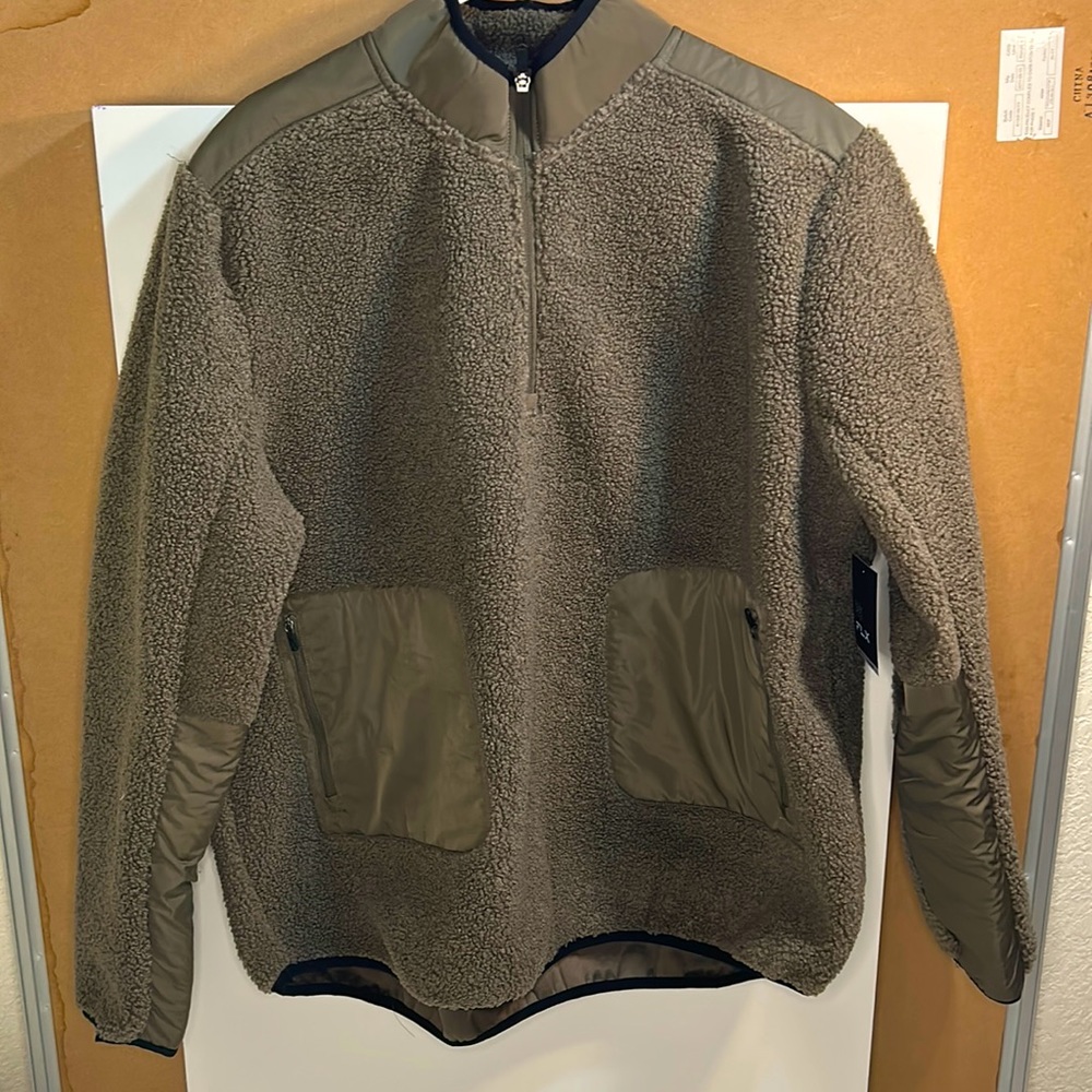 Green FLX Quilted Vest Military Fox Sherpa